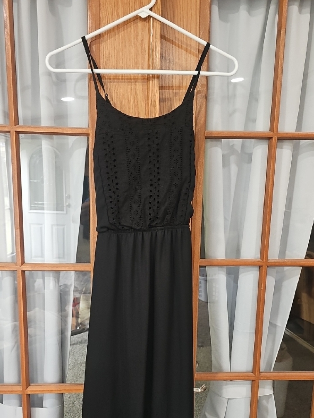 Black Sleeveless Spaghetti Strap Summer Dress. Size Small